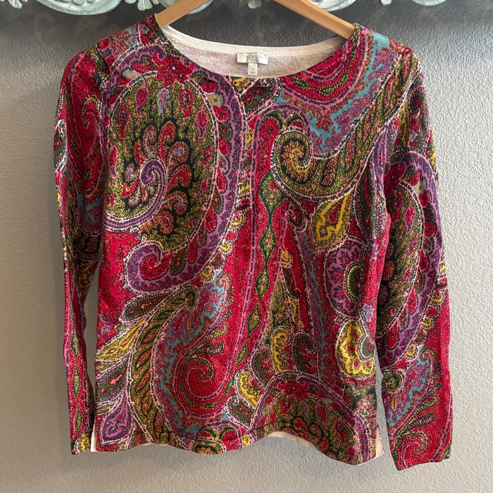 Talbots Multicolor Paisley Long Sleeve Top